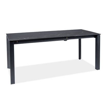 Masa extensibila METROPOL CERAMIC, sticla/ceramica, negru, 120-180x80x76 cm