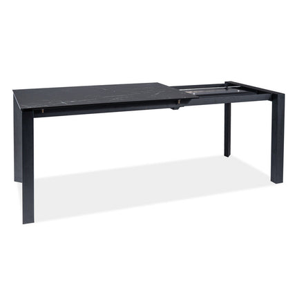Masa extensibila METROPOL CERAMIC, sticla/ceramica, negru, 120-180x80x76 cm