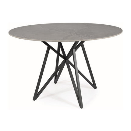 Masa MURANO, gri/negru, ceramica si metal, 120x76 cm