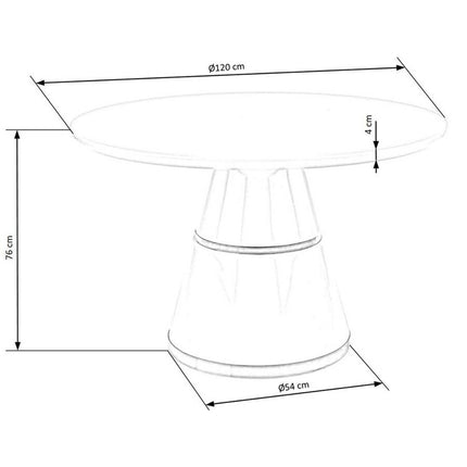 Masa rotunda Vegas, 120/76 cm